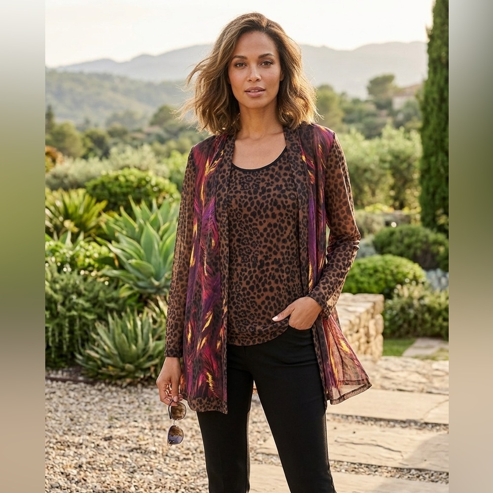 Susan Graver Black Knit Crewneck Top